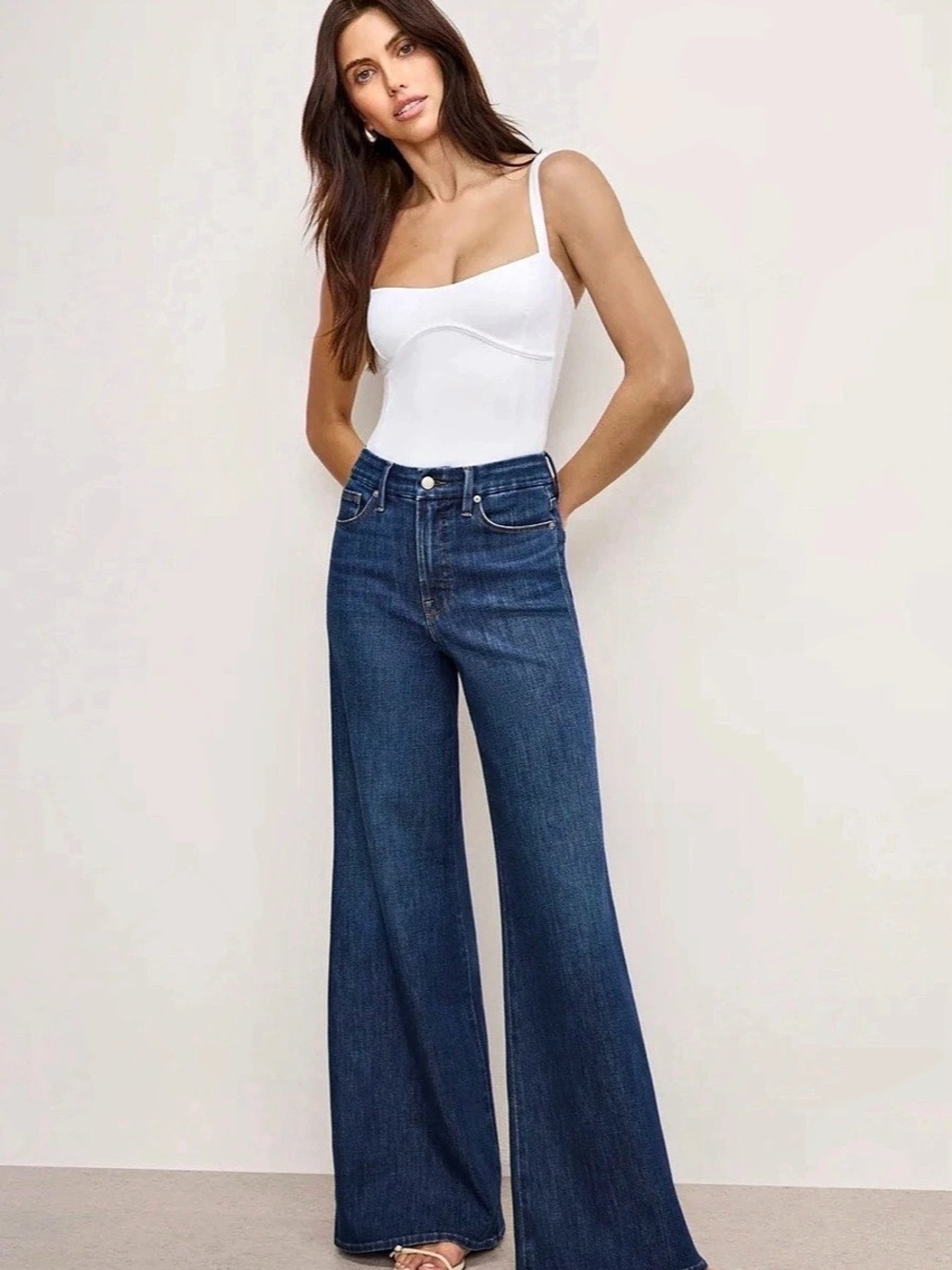 Good AmericanPalazzo Wide Leg Jeans in Blue Size 2